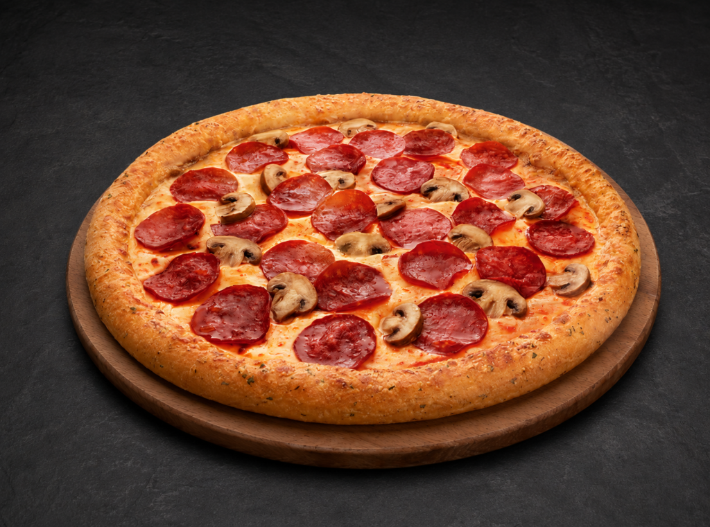 Mushroom Pepperoni Pizza